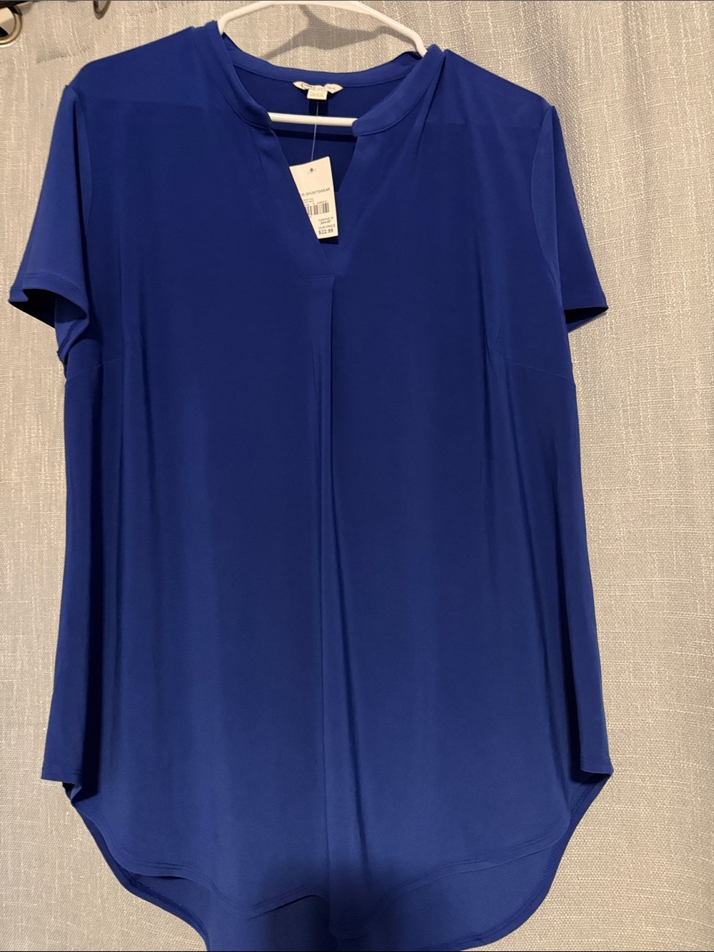 Cato Short-Sleeve V-Neck Top - Royal Blue